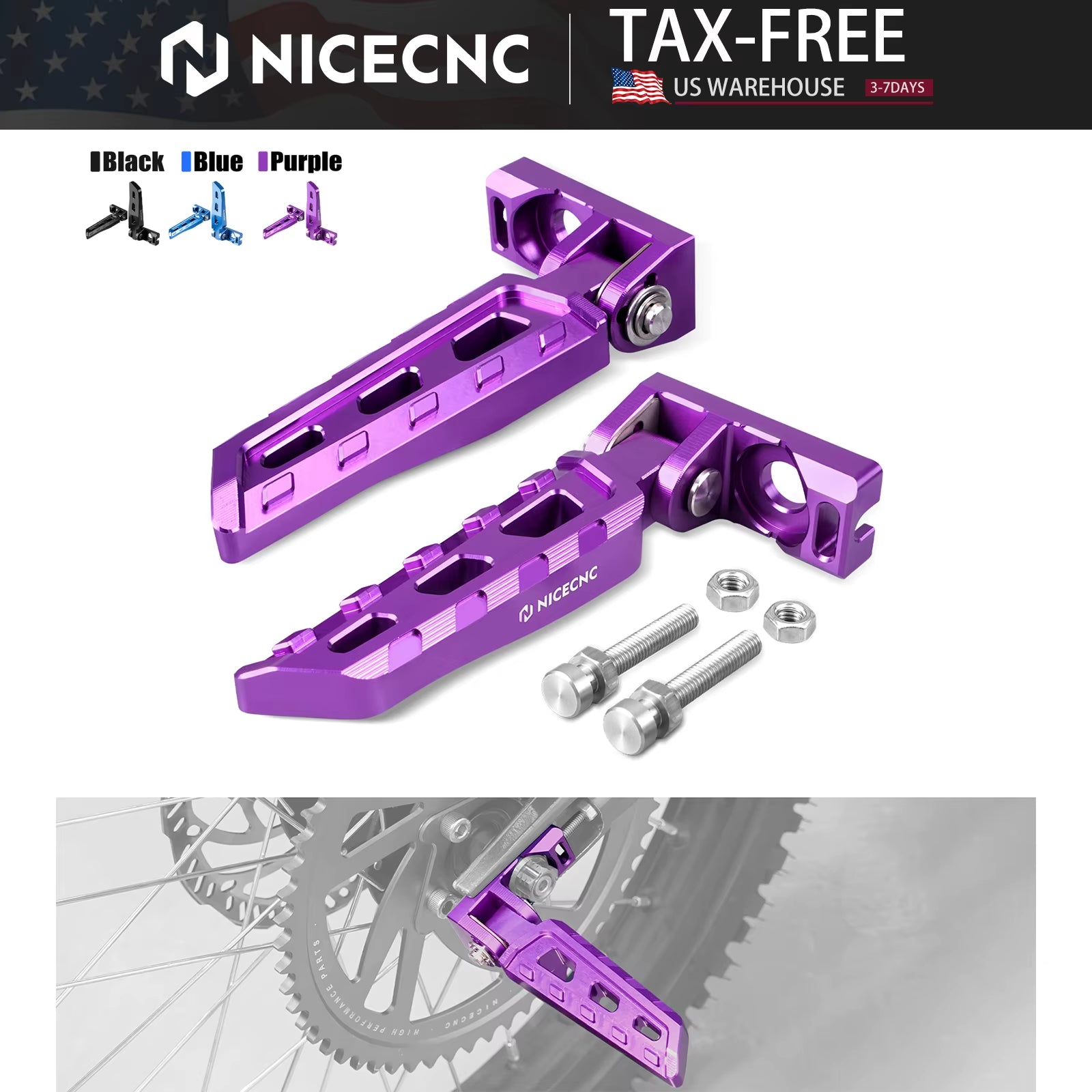 for 2025 2024 2023 Surron Light Bee X Rear Axle Stunt Pegs Chain Tensioner Adjuster Block Kit for Surron Light Bee S L1E