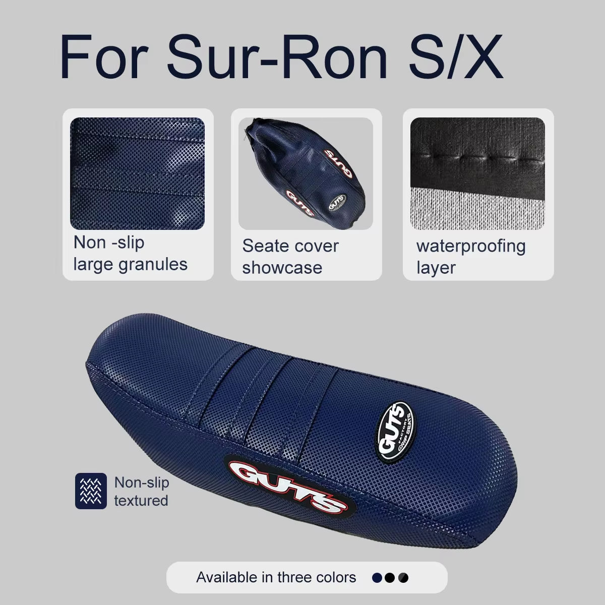 Motorcycle Pro Ribbed Rubber Gripper Soft Seat Cover for Surron Sur-Ron Lightbee Light Bee X S Off-Road Electric Vehicle E-Bike